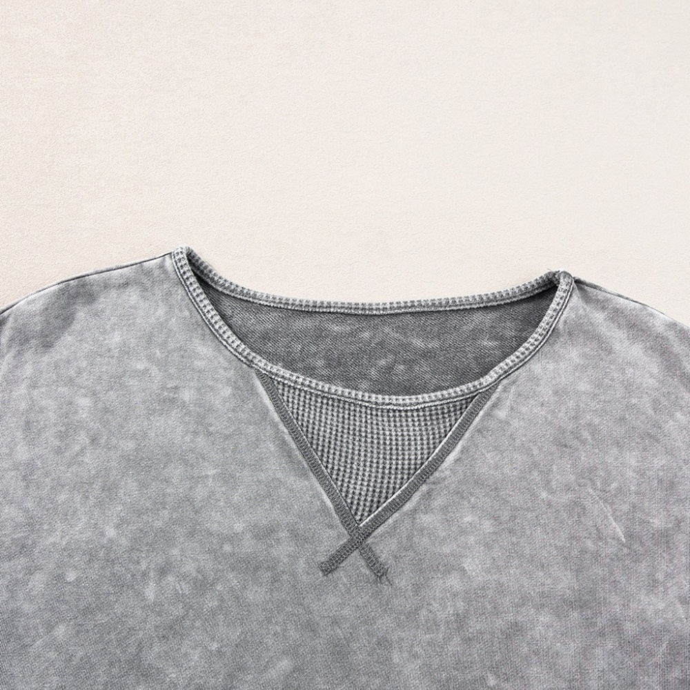 Philippine Gray Mineral Wash Exposed Seam Drop Shoulder‎ Oversized Tee - Picture 3 of 11